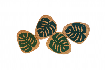 Obrázok pre Korková mini podložka MONSTERA 4 kusy